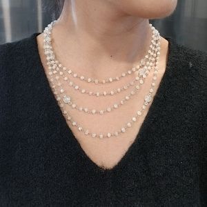 💎STERLING SILVER AND MOONSTONE STATMENT NECKLACE.